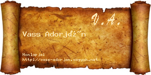 Vass Adorján névjegykártya