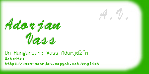 adorjan vass business card